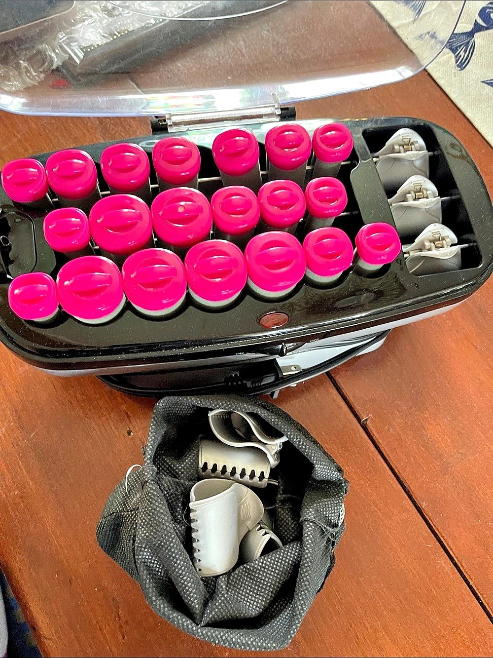 CONAIR Instant Heat Multi-Size Hot Rollers Pink & Black